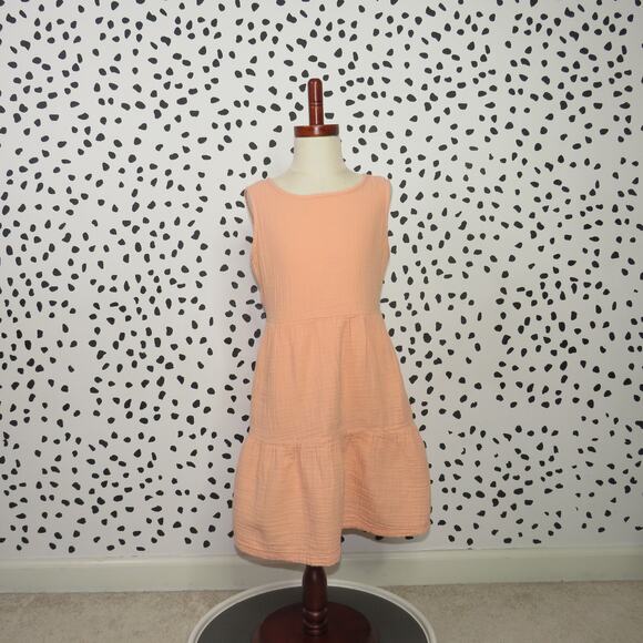 Cat & Jack Other - Cat & Jack Orange Sleeveless Tiered Cotton Gauze Girls Dress
